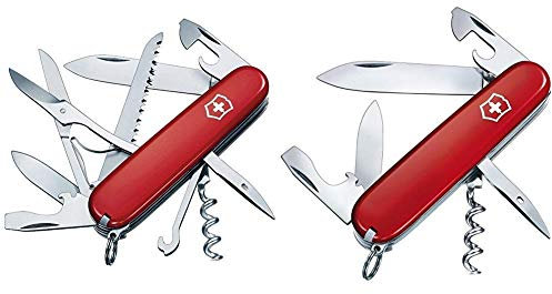 Victorinox Taschenmesser Huntsman (15 Funktionen, Schere, Holzsäge, Schraubendreher) rot & Taschenmesser Spartan (12 Funktionen, Korkenzieher, Dosenöffner) rot