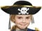 Balinco Piratenhut schwarz mit goldenem Rand und Totenkopf für Kinder - Kostüm Accessoire für Mädchen & Jungen zum Fasching/Karneval