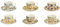 Brandani . Set 6 Tazzine caffè Medicea Bone China con Piattino 53706