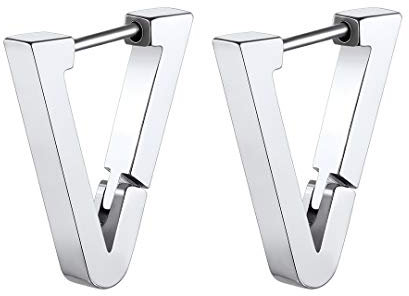 ChainsHouse Ohrringe für Herren Edelstahl Triangel Ohrstecker Damen Creolen Kreolen für Männer Hoop Huggie Piercing Ohr Hip Hop Earrings Men Ohrschmuck Modeschmuck für Karneval