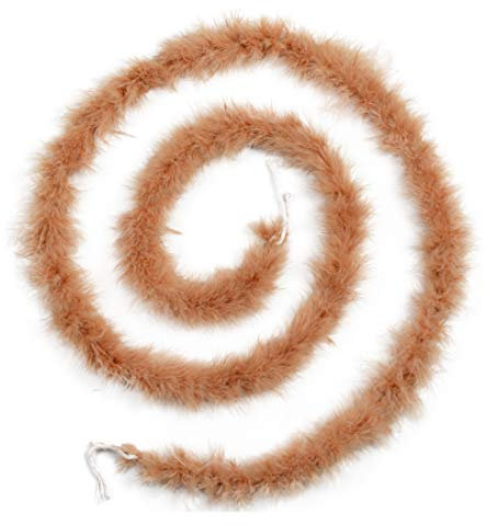 183 cm lange flauschige Marabu-Federboa für Bastelarbeiten, Heimdekoration, 14 g - Braun - 183 cm Lange