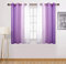 SWECOMZE Voile Gardinen Vorhang halbtransparent mit Ösen in Leinenoptik Gardinen Schals Dekoschals für Wohnzimmer Schlafzimmer Kinderzimmer, 2er Set (Lila,H 160 x B 132 cm)