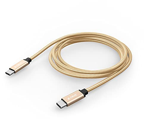 CBUS USB C auf USB C Kabel 3m, Schnellladekabel Kompatibel mit iPhone 16/16e/15/Pro/Max/Plus, iPad/Pro/Air/Mini Samsung Galaxy S25/S24/S23/Plus/Ultra – Robustes, geflochtenes Kabel (Beige-Gold)