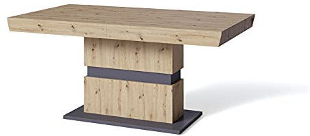 byLIVING Esszimmertisch Matthew/Küchen-Tisch 160 cm mit Auszugsfunktion auf 215 cm/Auszugstisch Eiche-Optik hell-braun/Esstisch ausziehbar mit Einlegeplatte/B 160-215, H 75, T 90 cm