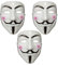 NIWWIN 3 piezas Máscaras para adultos, máscara de Halloween, V for Vendetta Masks, Disfraz de Cosplay de Halloween ，accesorios de cubierta Facial para Fiesta Rave