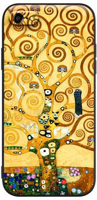 Berkin Arts Compatible with iPhone 7 Case/iPhone 8 Case/iPhone SE 2020 Silicone Case Cover Patterns Cute Brown Painting Famous Girls Soft Come with Screen Protector (Gustav Klimt-Tree of Life)