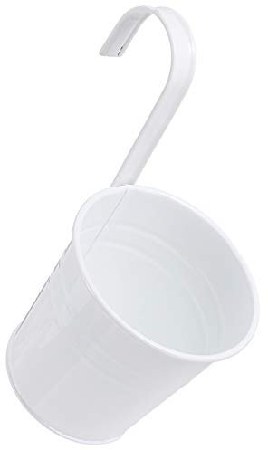 Angoily 8st Hängender Blumeneimer Aus Zinn Blumenvase Hängen Pflanzer Zink Pflanztopf Pflanztöpfe Geländertopf Hängetöpfe Wand Blumentöpfe Eisenblech Metall Eisen Hängendes Becken Weiß