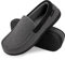 EverFoams Herren Mokassin Pantoffeln Atmungsaktive Komfort Memory Foam Frottee Hausschuhe mit Anti-Rutsch-Gummisohle,Dunkelgrau,44 EU
