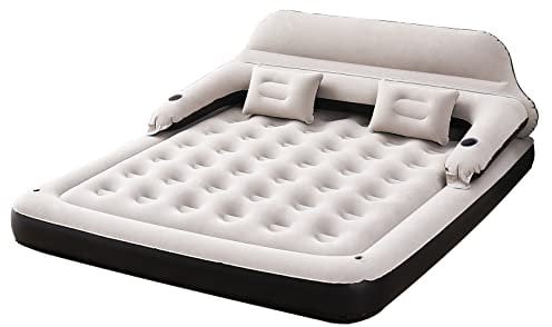DIMAR GARDEN King Size Luftmatratze aufblasbares Bett mit aufblasbarem Kopfteil und Kissen