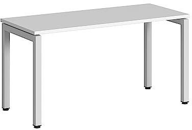 Steelcase Ottima Portico Homeoffice-Schreibtisch in fixer Höhe, Melamin-Tischplatte in der Farbe Snow und Gestell in der Farbe Pearl Snow, einfache Montage (140 x 60 cm)