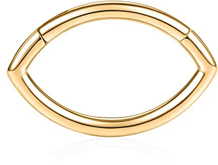 AROWRO 16G Daith Ohrringe Septum Ringe Oval Septum Clicker Daith Septum Schmuck Daith Rook Helix Piercing Schmuck Helix Tragus Rook Knorpel Ohrringe Chirurgenstahl 10mm Gold