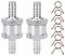 VooGenzek 2 Piezas Válvula de Retención de Combustible, 8mm Válvula de Retención de Combustible de Aluminio Aleación, con 6 Clip de Resorte, para Carburador de Camión y Automóvil