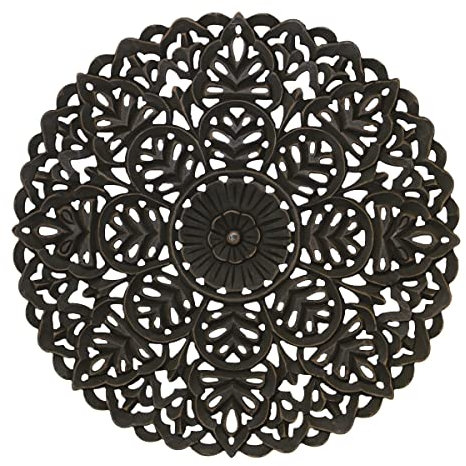 Gall&Zick Wandornament Holz Wanddeko Shabby Chic Wandbild, Mandala, Handgeschnitzt (CL-3008)