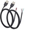 KSOPUERT 2 Stück USB A Stecker auf blanken Draht-Kabel, offenes Ende, 200 cm, 5 V, 2,1 A, 2 und 4 Kerne, Strom- und Datenübertragung, Pigtail-Reparaturdose am Heckkabel, Kabel, DIY schwarz