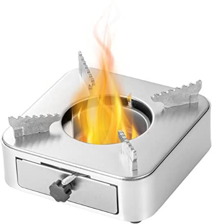 Mini Camping Alkoholkocher, Edelstahl Spirituskocher für Innenraum, Portable Campingkocher, Spiritusbrenner Alkohol Herd Spiritus kocher für Hot Pot Grillen Picknick,Silver