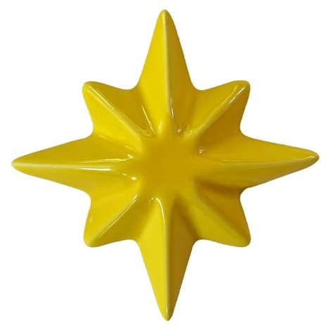 Letshelter | Patère Jaune en céramique en céramique en Forme d'étoile pour radiateurs sèche-serviettess, fabriquée artisanalement en Italie - Se Fixe Directement sur Le radiateur sèche-Serviettes