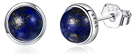 Lapis Lazuli Ohrringe Sterling Silber Echte Natürliche Edelstein Ohrstecker Lapis Lazuli Schmuck Geschenk für Frauen