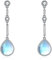 VONALA Mondstein Ohrringe Silber 925 Hängend, Lang Ohrringe Mondstein Schmuck Geschenke für Damen Mädchen