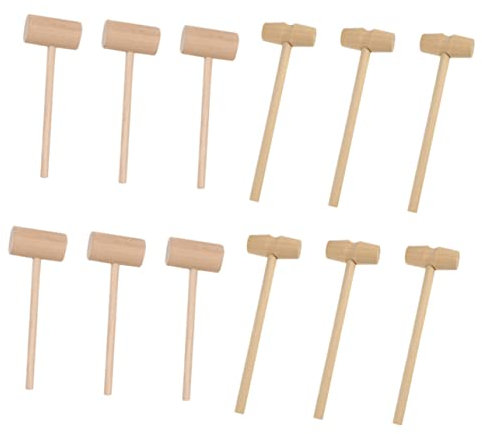 BESTonZON 40pcs Mini Hammer Wood Crab Mallets Mini Cake Hammer for Seafood Tools Lobster Crackers