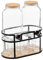 Avilia Dispensador con grifo, fuente de cristal para bebidas con capacidad de 6,6 l con soporte de metal y 6 vasos
