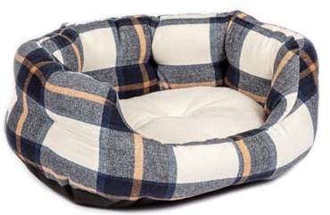 Danish Design Bowmore Hundebett, gebürstet, kariert, Gr. L, 88,9 cm, Marineblau