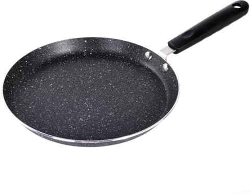 CARMOTTER Poêle à crêpes antiadhésive, poêle électrique Tawa Crêpe Crêpes Crêpes Crêpes par Induction Gaz, Poêle à frire de 18 cm avec poignée qui reste froide