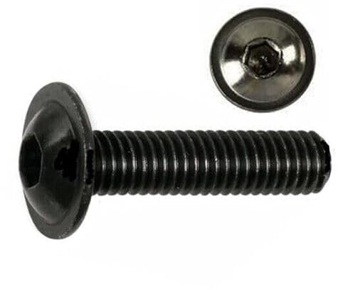 Linsenkopfschrauben ISO 7380 mit FLANSCH Edelstahl A2 SCHWARZ M6 Schwarz Brüniert (50, 6 x 30)