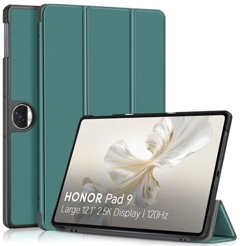 idudao Custodia per Honor Pad 9 12,1 pollici 2024, Cover sottile e leggera per tablet, Custodia rigida Folio adatta per Pad 9 12,1 pollici, Verde scuro