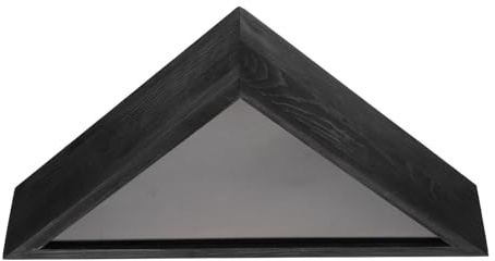 TEHAUX Flag Display Case Wooden Flag Holder Triangle Flag Storage Box Home Accessory