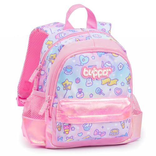 Blippo® Kawaii Rucksack für kleine Mädchen, niedlicher Mädchen-Rucksack für Kleinkinder, rosa Rucksack für Kinder, Büchertasche für Mädchen im Alter von 1-5 Jahren, für Vorschule, Kindergarten,
