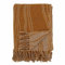 Bloomingville Hochwertige Tagesdecke 160x130 cm – Vielseitige Kuscheldecke aus recycelter Baumwolle, ideal als Sofadecke, kuschelig weich und pflegeleicht (Orange)