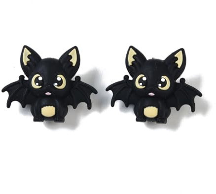 Airssory 20 Pcs Black Bat Silicone Beads Halloween Animal Silicone Beads Cartoon Bat Silicone Focal Beads for Pens Bulk Keychain Making Jewelry DIY Craftings