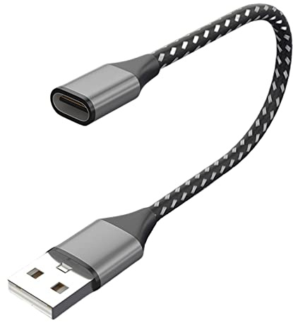 Hxyxbnhno USB 2.0 Male to Type C Female Extension Adapter for Laptop PC Data Transmission Extension Converter for Phone