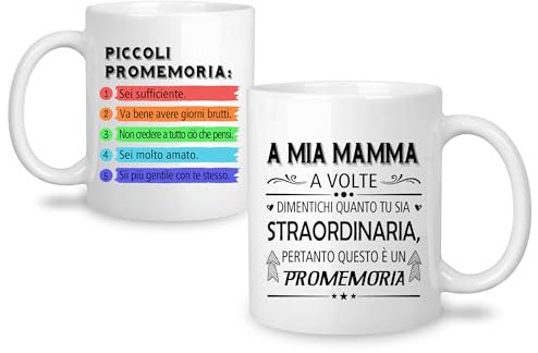 Yufansd Piccoli Promemoria Tazza 11 oz Idea Mamma Regali Salute Mentale Regalo per la Madre Donne Motivazione Ispirazionale Tazza Recupero Positivo Cura di sé Incoraggiare Regalo Mug (Mia Mamma)