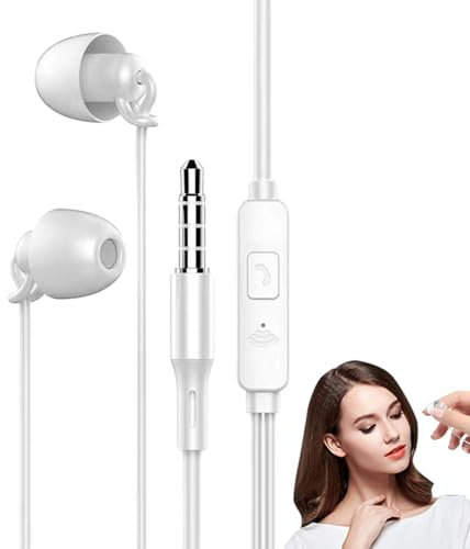 Wired Sleep Earbuds - Soft Silicone Sleeping Earphones, Noise Cancelling Headphones | 3.5mm In-Ear Sleep Earbuds for Snoring, Air Travel, Meditation, Comfortable Earphones for Sleep and Relaxation