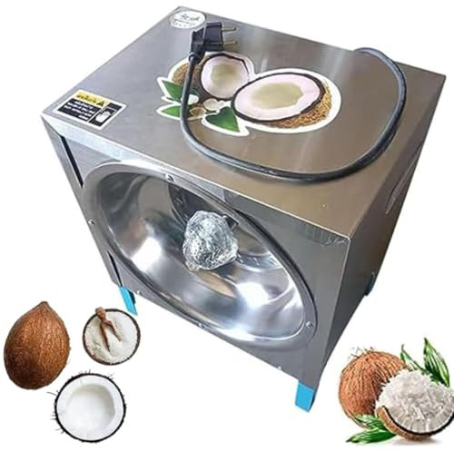 ZHPPED Commercial Machine,Coconut Grater Scraper Shredder, 300W Electric Commercial Coconut Grater 50-60pcs/hour, Coconut Plup Planer for Coconut Processing Store, Restaurant, Bakery, des