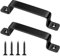 Maxentico 2 Pièces Poignée de Porte, Poignee Porte Coulissante, Poignet de Porte Exterieur, Poignée Porte de Garage, Métal Portes de Grange Poignées, Poignes Pousser Tirer avec Vis (Noir, 185mm)