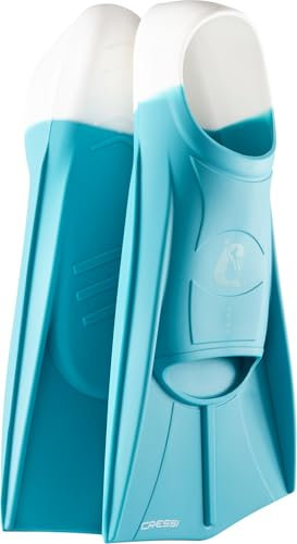 CRESSI Vera Fins Aquamarine/White S-Unisex Kurzflossen aus 100 % Silikon Geschlossener Schuh, zum Schwimmen, Freiwassertraining, Schwimmen, Schnorcheln, Tauchen, Aquamarin/Weiß, S (EU 36/38)