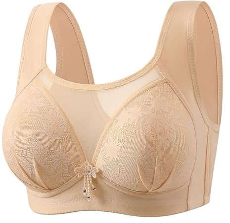 Angxiwan BH Damen Ohne Bügel Bustier Spitze Lace BH Bügel BH Bequemer Gepolsterter Bra Bandeau Klassische Vollschalen Soft Cup Große Größen Pullover Damen Sale