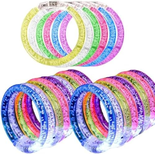 OCCOUMR 18 Stück Leuchtarmbänder, Leuchtarmband Kinder Blinkende Armbänder, Neon Party Gadgets für Kindergeburtstage, Festivals & Weihnachten, 6 Farben