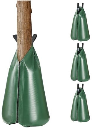 VEVOR Tree Watering Bag, 4 Packs 20 Gallons Watering Bags for New Trees, 5-9 Hours Slow Release Refillable Tree Drip Irrigation Bags with Zipper, Durable Tree Watering System for Deep Root Targeting