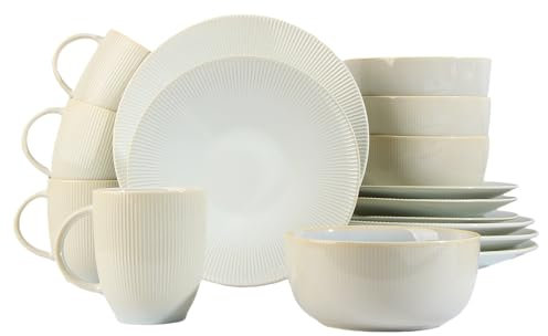 Waterside - 16pc Reactive Glaze Cream Dinner Set