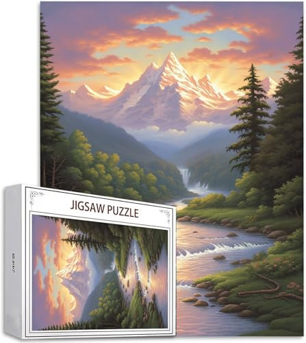 Puzzle Wald Puzzle 5000 Teile, Holzpuzzle Erwachsene, Mehrfarbig Holzpuzzle, Klassische Puzzles Bach Wooden Jigsaw für Erwachsene Und Kinder 14 Jahren, Geschenke Home Wand Dekor 156x105cm D-881