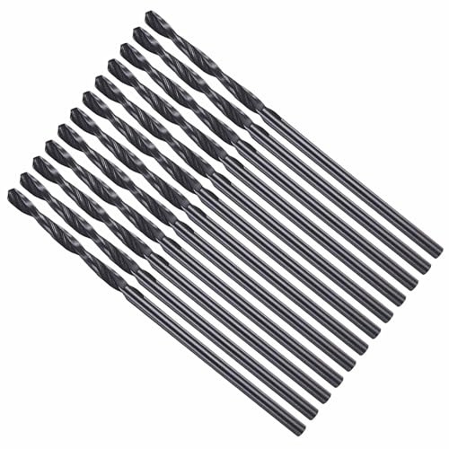 CoCud Drill Bit 1.75mm Cutting Diameter 4241 HSS for Wood 12-Pieces | Nitriding Black 118° Cutting Angle Versatile Bits - (Applications: for Drilling Plastic Wood Soft Metal)