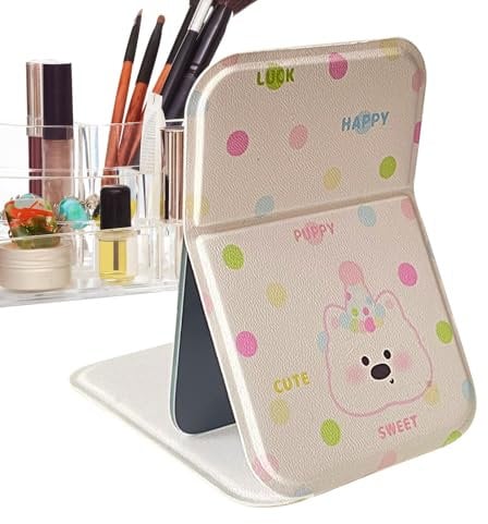 Ghiaccio da viaggio luminoso, specchio da toilette portatile e pieghevole con illuminazione, bellezza e cura personale per spa, dormitorio, ragazze e donne, campeggio, bagno, camera, bagagli