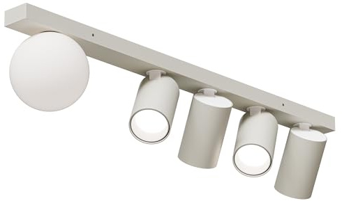SMART LED Deckenstrahler Schwenkbar 4 Flammig Deckenleuchte, 4xGU10 und 1xG9 Wandstrahler Kaschmir Spotlight Lampe Deckenlampe für Wohnzimmer Schlafzimmer Flur (4xGU10 / 1xG9)