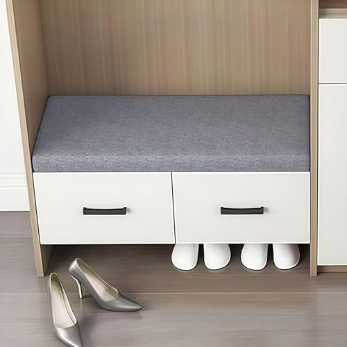 JIAFANG Maßgeschneiderte Sitzkissen für Bank 45 x 90 cm Unterseite Antirutsch Stuhlkissen mit Reißverschluss für Bank, Fensterbank, Gartenmöbel, Terrasse, Drinnen, Hellgrau