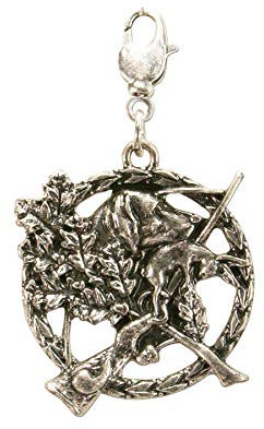 Alpenflüstern Trachten-Anhänger Jagdabzeichen für Charivari oder Trachtenkette (antik-silber-farben) AAH171