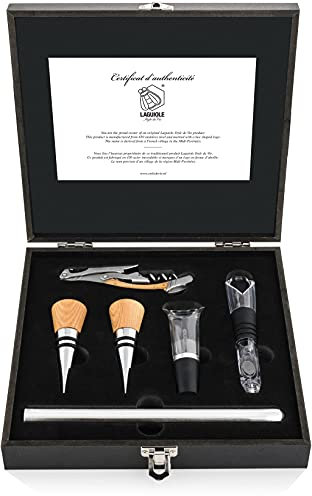 Laguiole Style de Vie Korkenzieher-set, Sommelier-set, 6-teilig, Eichenholz