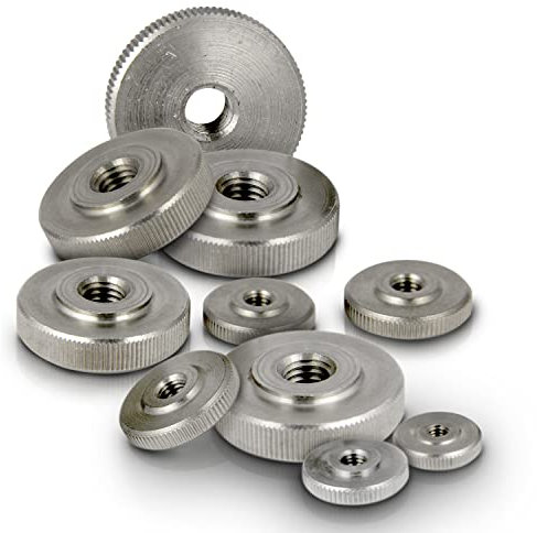 PROTECH 10 Stück Rändelmuttern M5 Edelstahl A1 VA rostfreier niedrige Form Mutter DIN 467 Rändel Muttern Gewinde